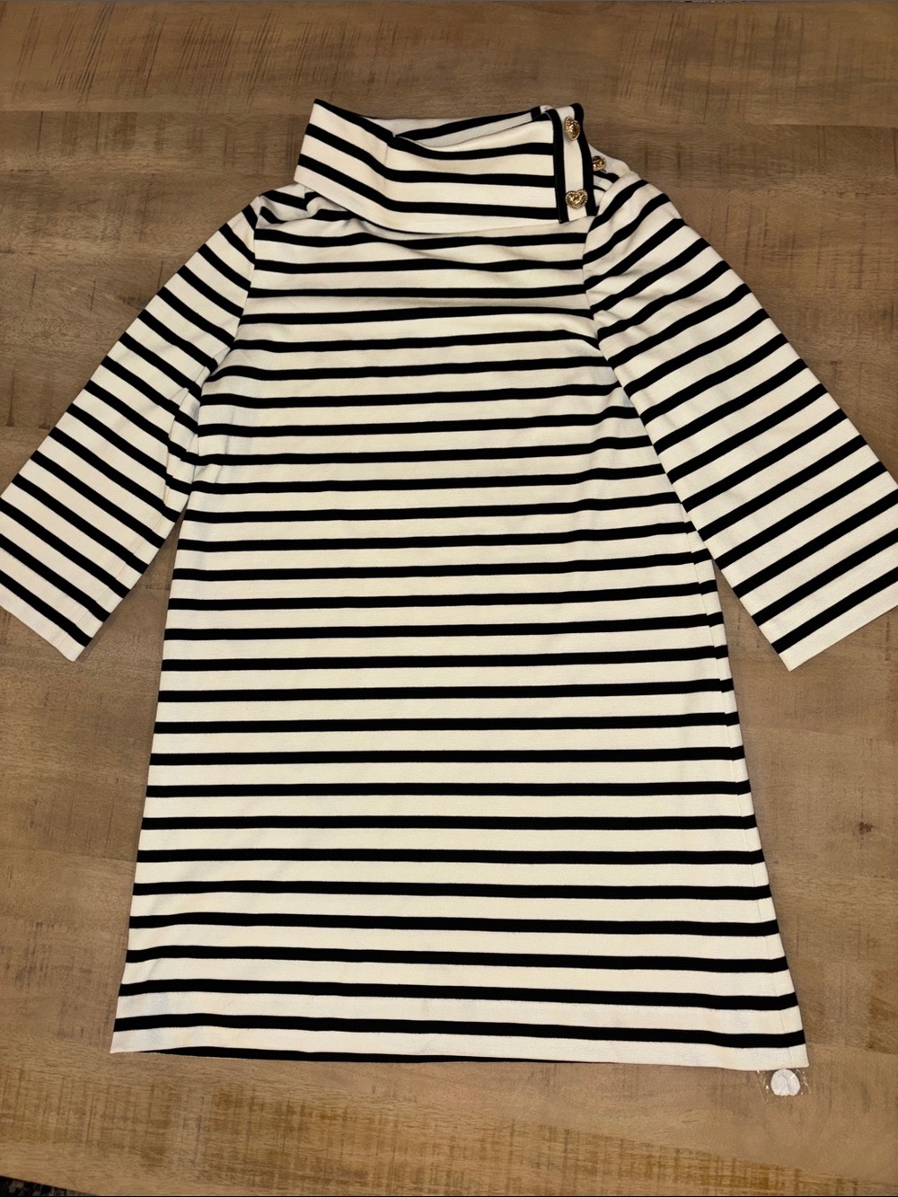 Kate Spade Turtleneck Striped Ponte Knit Dress Small NWT $289 Preppy Black Cream